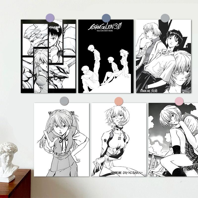 60张EVA新世纪福音战士海报绫波丽明日香周边二次元房间装饰墙贴