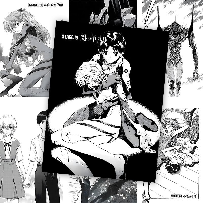 60张EVA新世纪福音战士海报绫波丽明日香周边二次元房间装饰墙贴