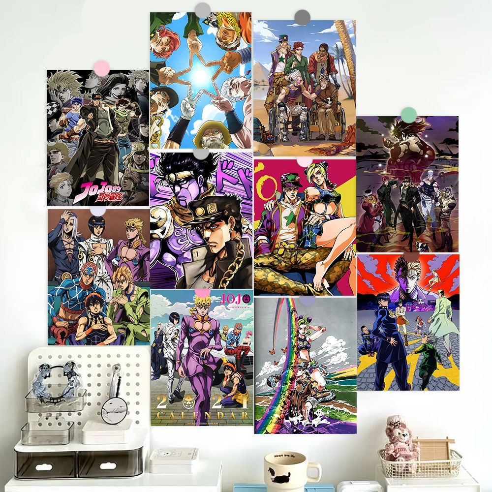 60张JOJO的奇妙冒险海报墙纸二次元动漫房间宿舍寝室卧室装饰墙贴