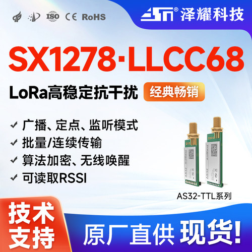 lora模块433m无线通信串口收发