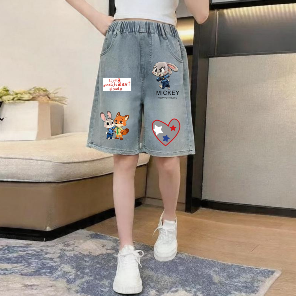 女大童裤子2026新款爆款洋气七分牛仔裤中大童夏季洋气百搭休闲裤图片