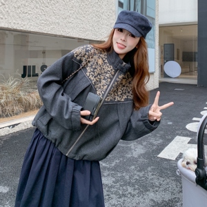 2025冬季新款设计感复古刺绣立领毛呢夹克外套女小个子时尚呢外套图片