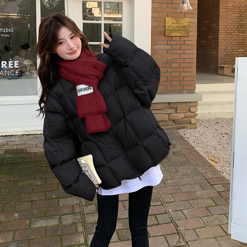 现货90绒重工方块设计羽绒服297-1087-P295-K438,女装短外套,艾艾淮淮