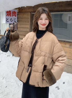 【首发新款】90绒 现货 复古贵 气拼接羽绒服297-1941-P285-K418