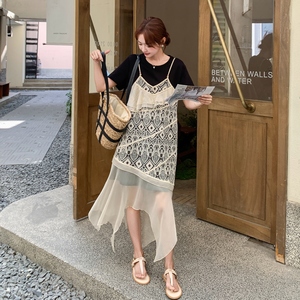 【新款】现货法式蕾丝吊带连衣裙297-1561-P135-K198,女装连衣裙,艾艾淮淮