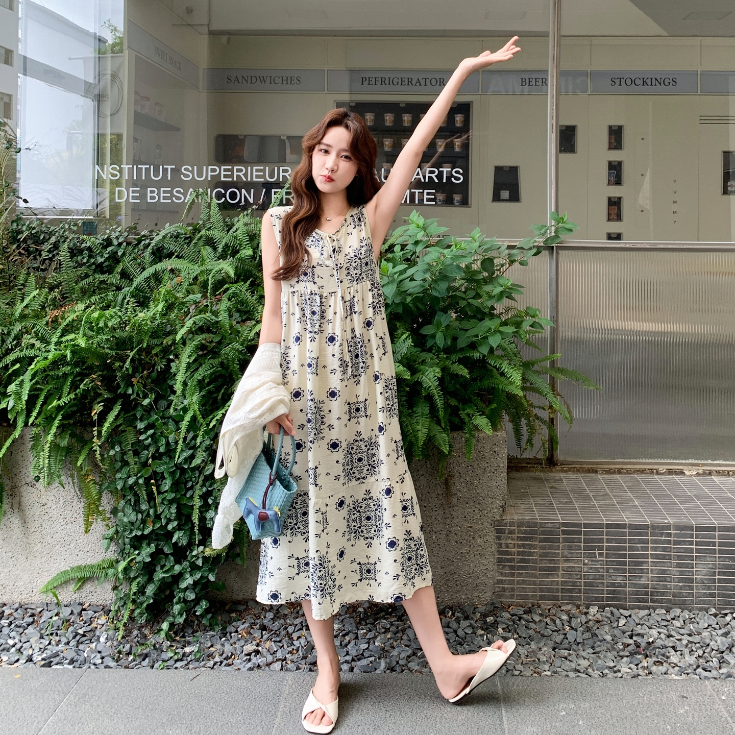【新款】现货不规则罩衫+连衣裙套装297-1631-P135-K198，女装连衣裙，艾艾淮淮