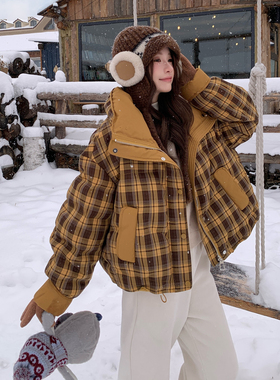 【首发新款】90绒现货格子拼接羽绒服297-1905-P305-K448