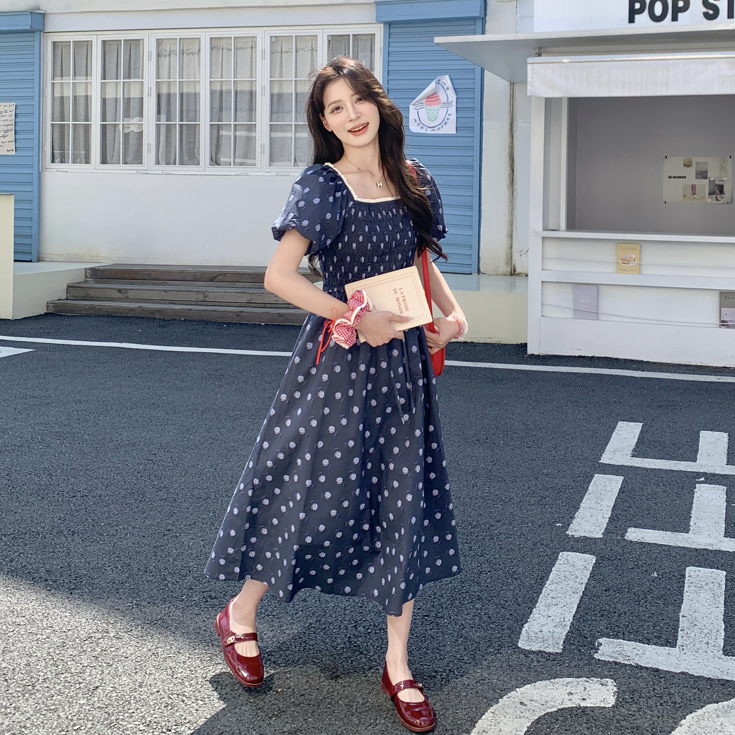 【新款】现货碎花方领连衣裙297-1223-P135-K198，女装连衣裙，艾艾淮淮
