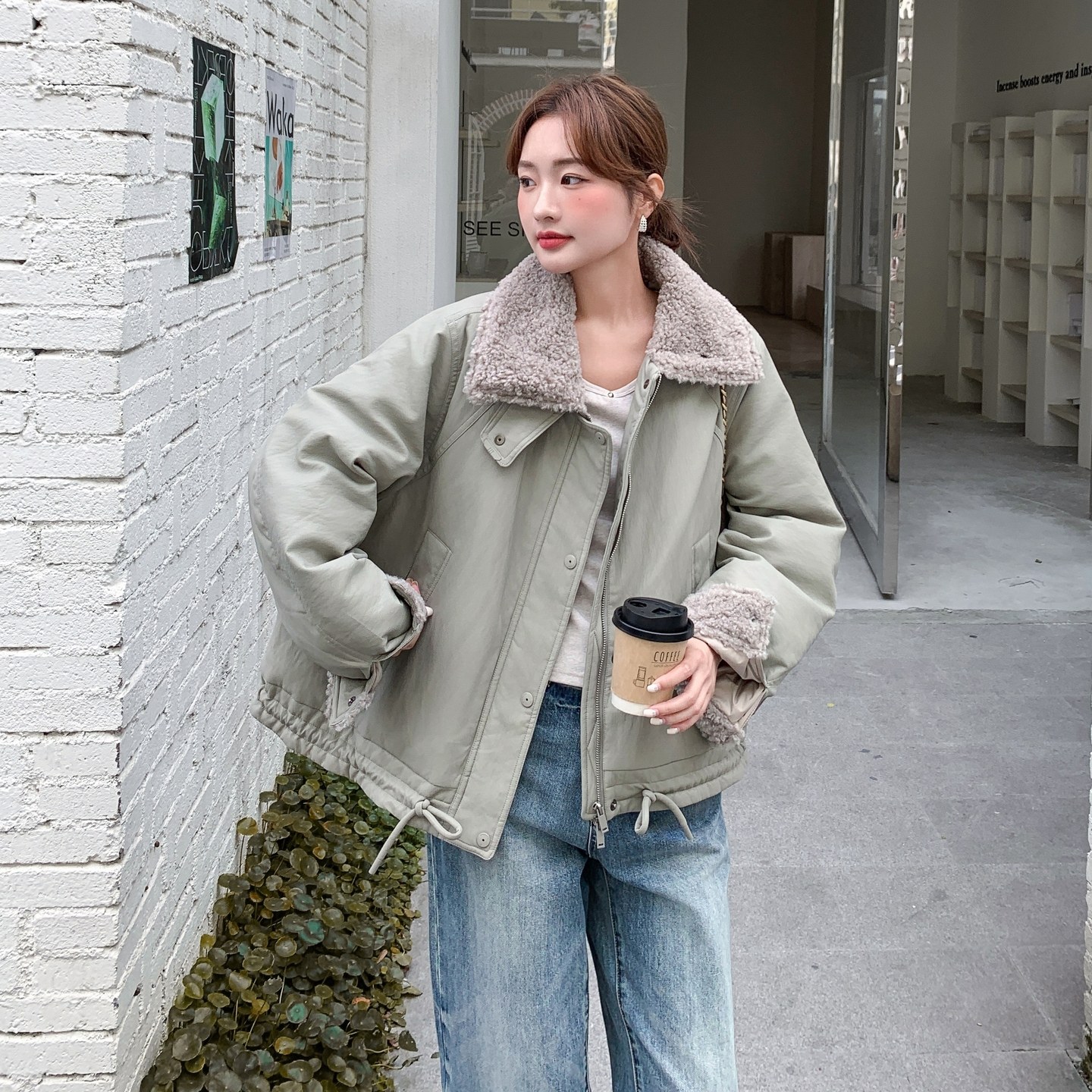 【新款】90绒羊羔毛拼接羽绒服297-1874-P265-K398,商品下架区,艾艾淮淮