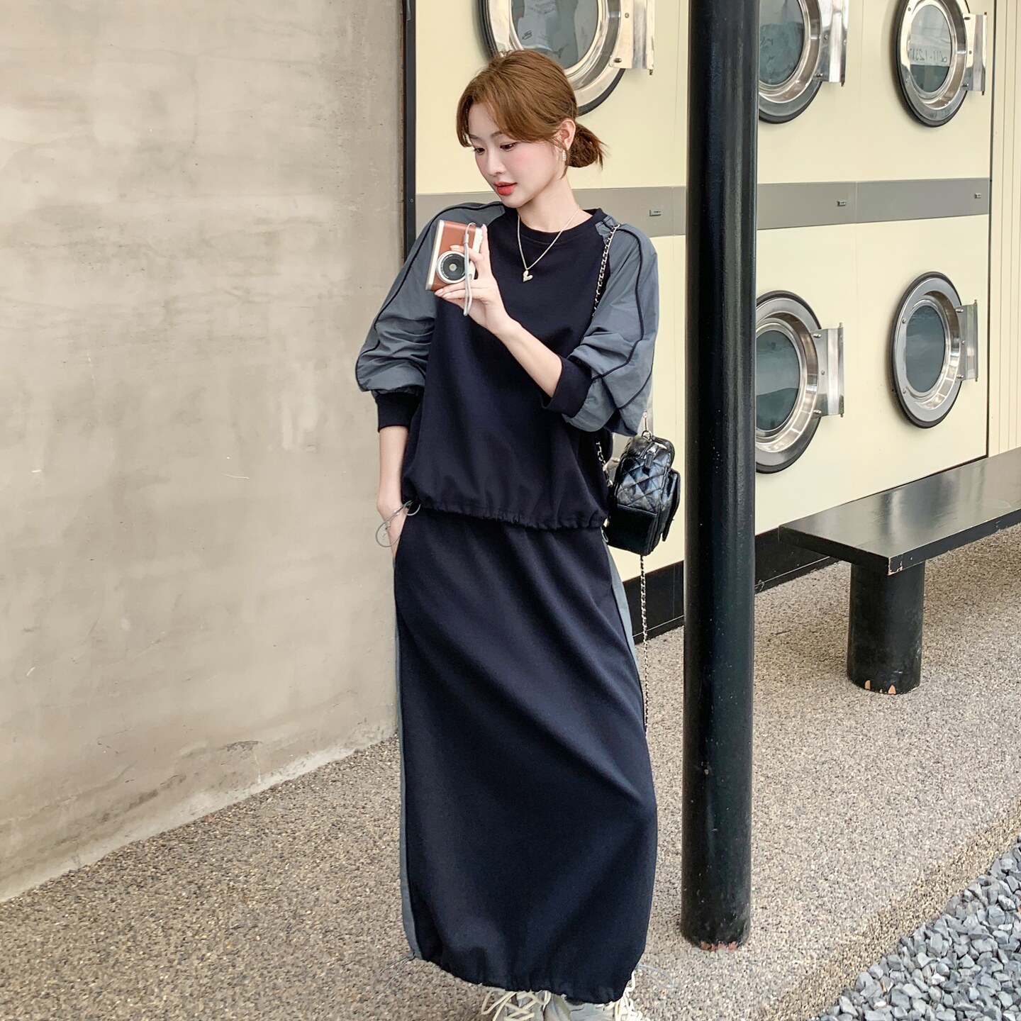 现货 撞色 拼接 套装297-1725-P155-K218图片
