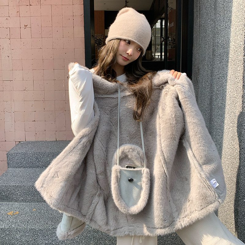 现货皮毛一体羊羔毛配包包297-1030-P195-K288,女装短外套,艾艾淮淮