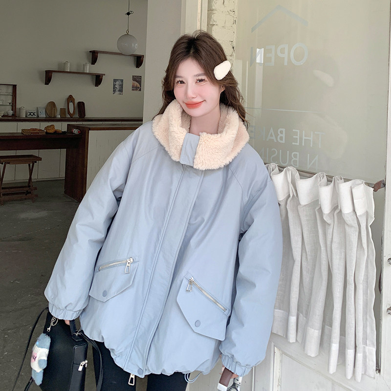 现货90绒羊羔毛大翻领派克羽绒服297-1066-P295-K438,女装棉衣/棉服,艾艾淮淮