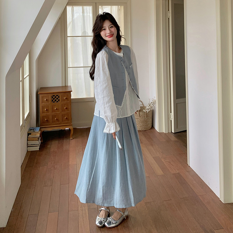 现货春季马甲套装裙+衬衫三件套297-1203-P185-K258,商品下架区,艾艾淮淮