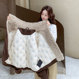 【新款】90绒现货毛绒拼接羽绒服297-1890-P275-K408，女装短外套，艾艾淮淮