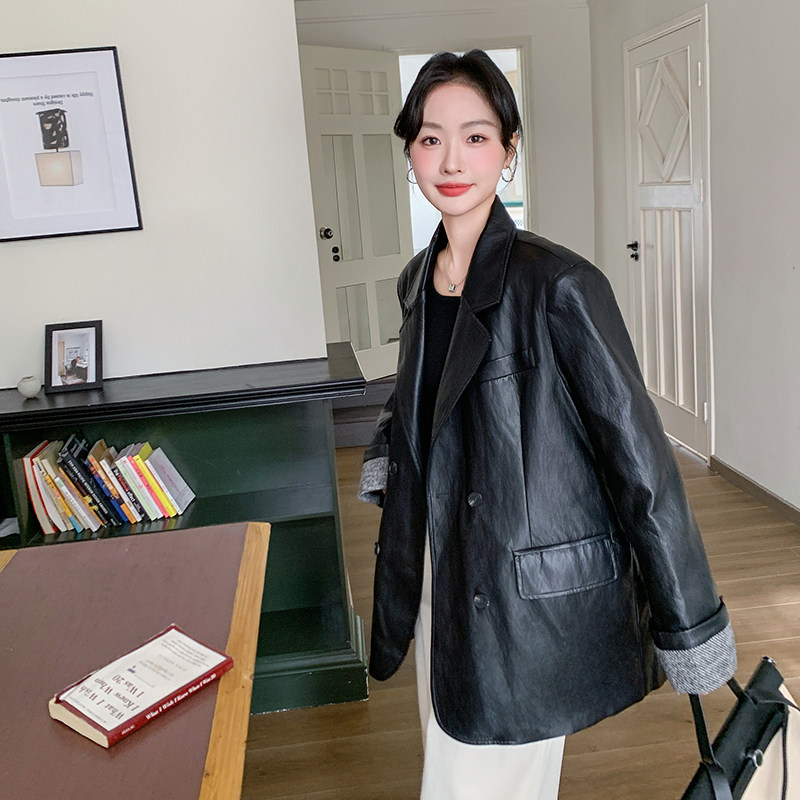 现货黑色皮衣西装外套297-1103-P165-K238,商品下架区,艾艾淮淮