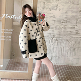 现货个性羊羔毛拼接外套297-1065-P195-K288，女装短外套，艾艾淮淮