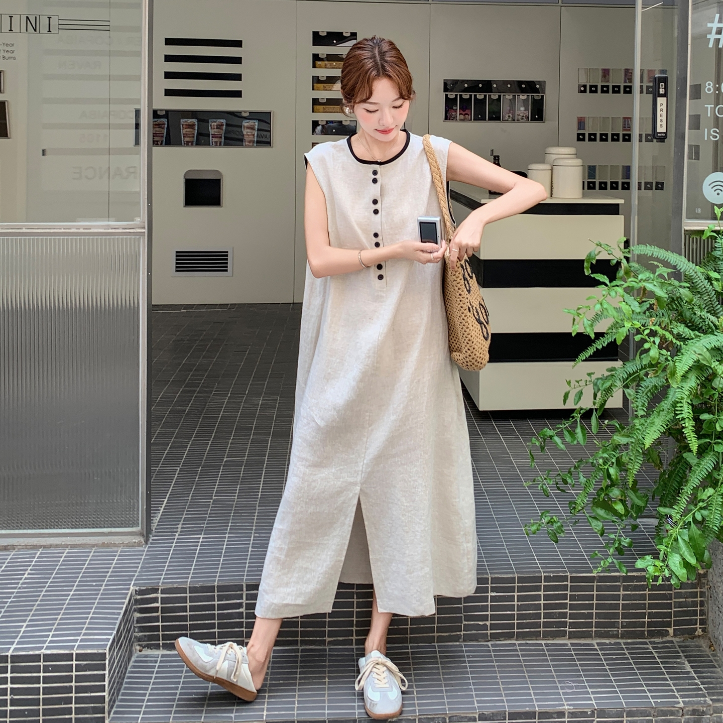 【新款】现货无袖背心连衣裙297-1627-P135-K198，女装连衣裙，艾艾淮淮