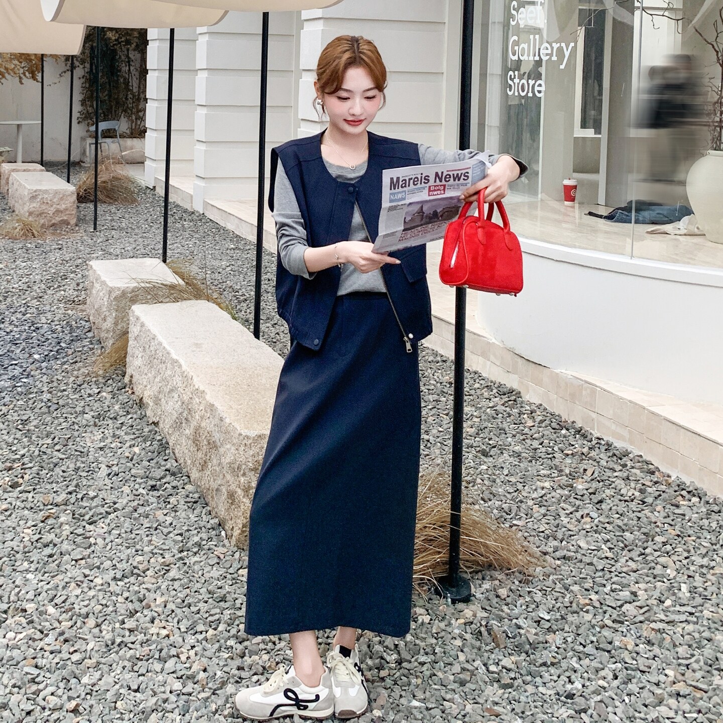 现货马甲+打底+半身裙三件套297-1756-P165-K238，女装套装/套裙，艾艾淮淮