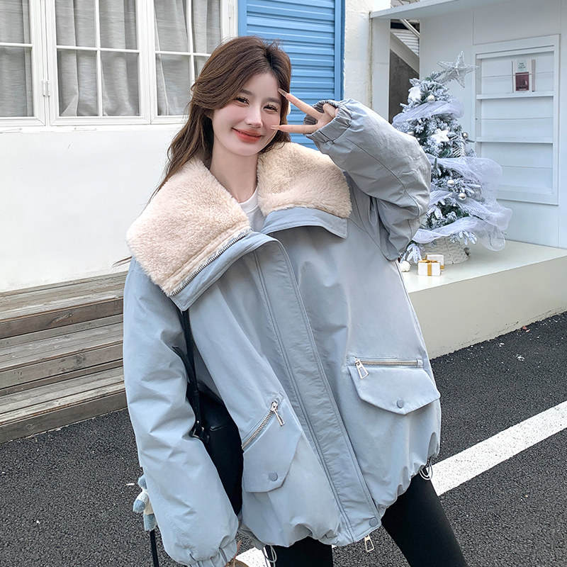 现货90绒羊羔毛大翻领派克羽绒服297-1066-P295-K438,女装棉衣/棉服,艾艾淮淮