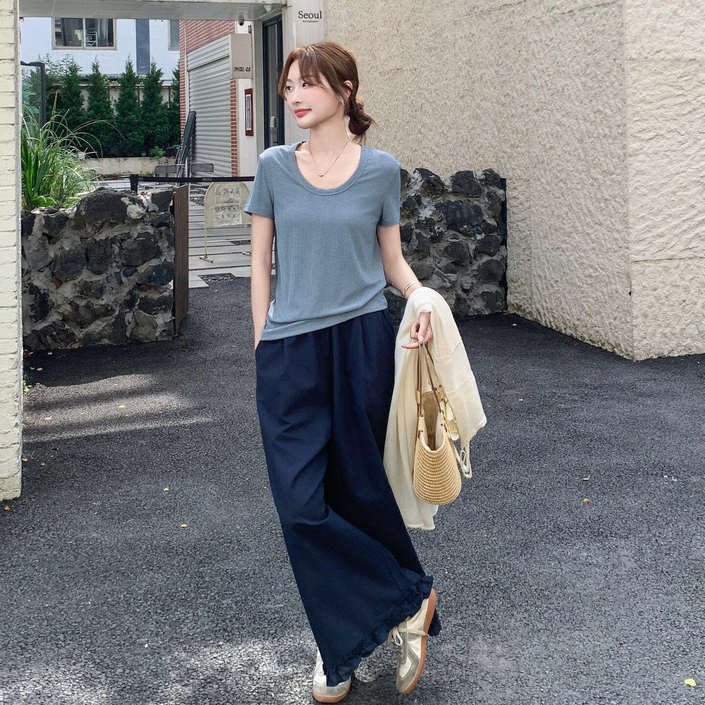 【新款】现货T+裤子+罩衫三件套297-1530-P155-K218,女装连衣裙,艾艾淮淮