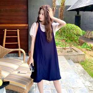 今年流行时尚减龄背带裙套装裙子夏季女2025新款小个子穿搭一整套图片