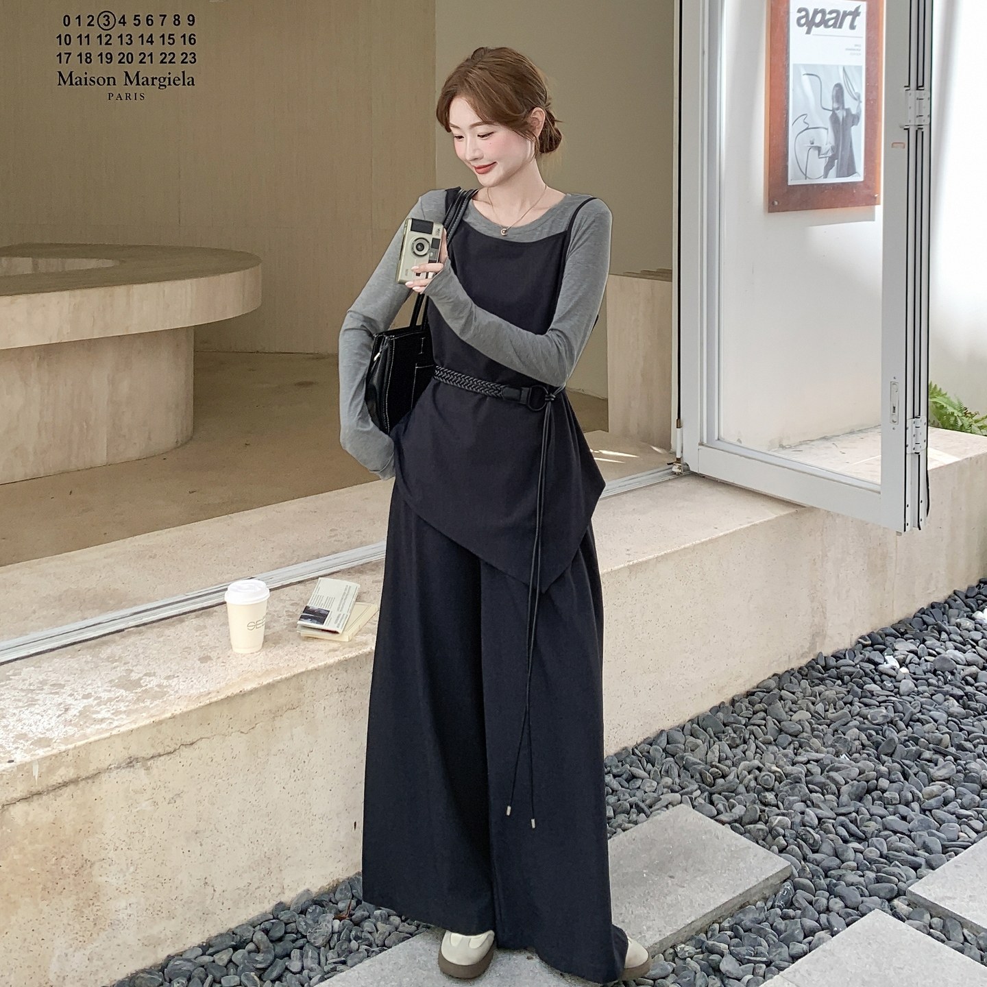 【新款】现货长袖打底+吊带+阔腿裤三件套297-1731-P175-K248，女装套装/套裙，艾艾淮淮