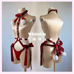 WhiteLia重磅工艺3层皮料免脱性感显瘦皮质连体衣原创设计子母圈