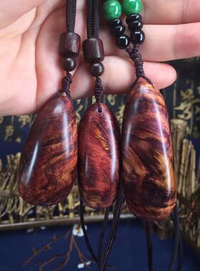 海南黄花梨情侣手链纯天然小吊坠