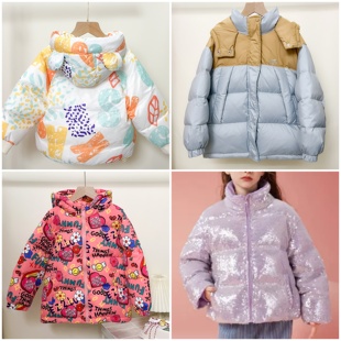 AS*女童超好看韩系外套儿童短款羽绒服2025新款冬装洋气品牌折扣