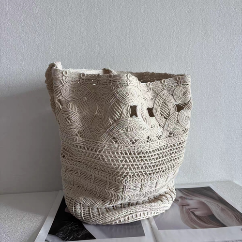 网红同款复古钩针高质感托特包女2026新款夏编织包通勤手提单肩包