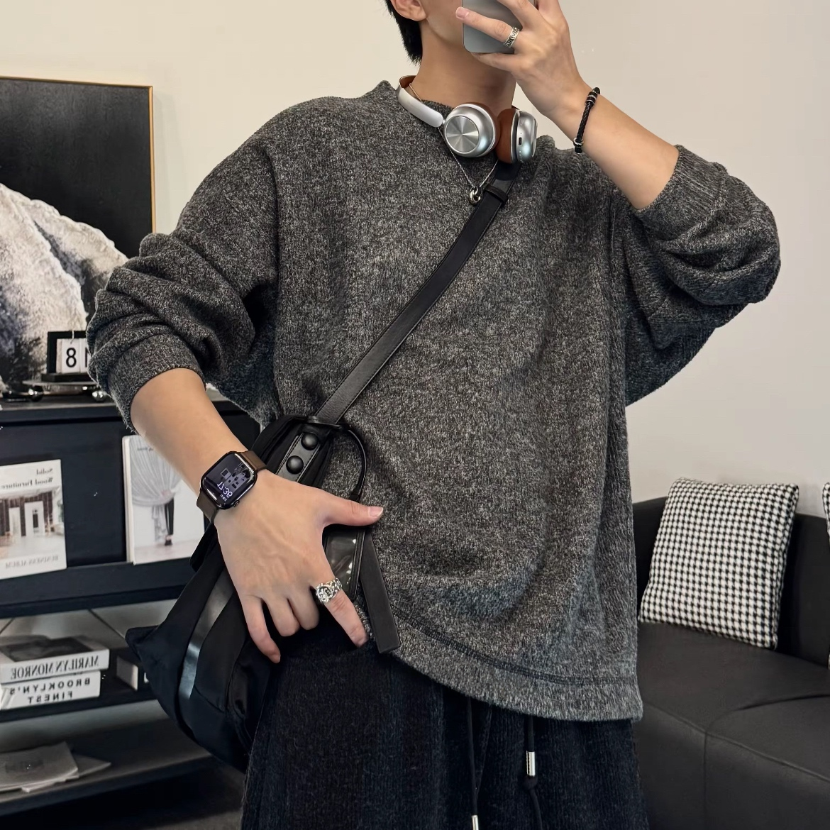 潮流重磅圆领卫衣宽松休闲蝙蝠袖