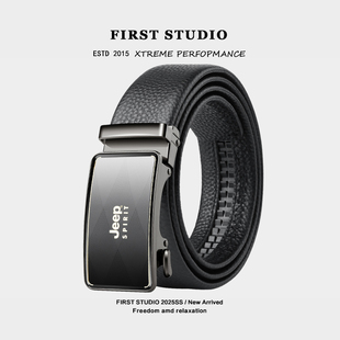 JEEPSPIRIT男士 腰带 皮带真皮自动扣头层牛皮百搭送礼青中年商务裤