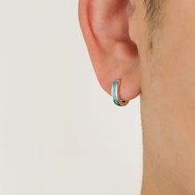 YiJian Studio925纯银绿色滴油耳扣单只耳环珐琅工艺基础个性耳圈