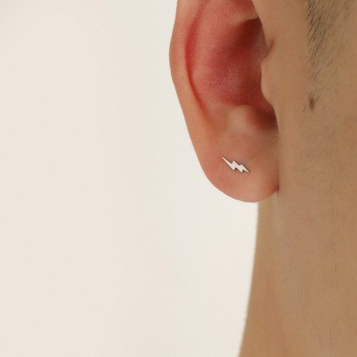 925纯银简约男生养耳洞