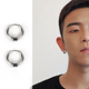 耳环男大号加粗朋克嘻哈潮流耳钉女情侣钛钢单只圆圈吊坠时尚 个性