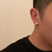 925银耳环纯银耳圈耳钉圆圈耳扣男女潮流个性 大号小众高级感轻奢