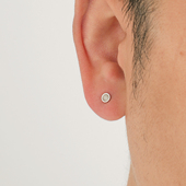 YiJianStudio s925纯银螺纹耳钉男生圆形小巧渐变耳环女时尚 ins