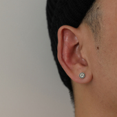 925纯银复古飞鸟男士 潮男耳钉素银耳环朋克百搭耳饰小众网红ins风