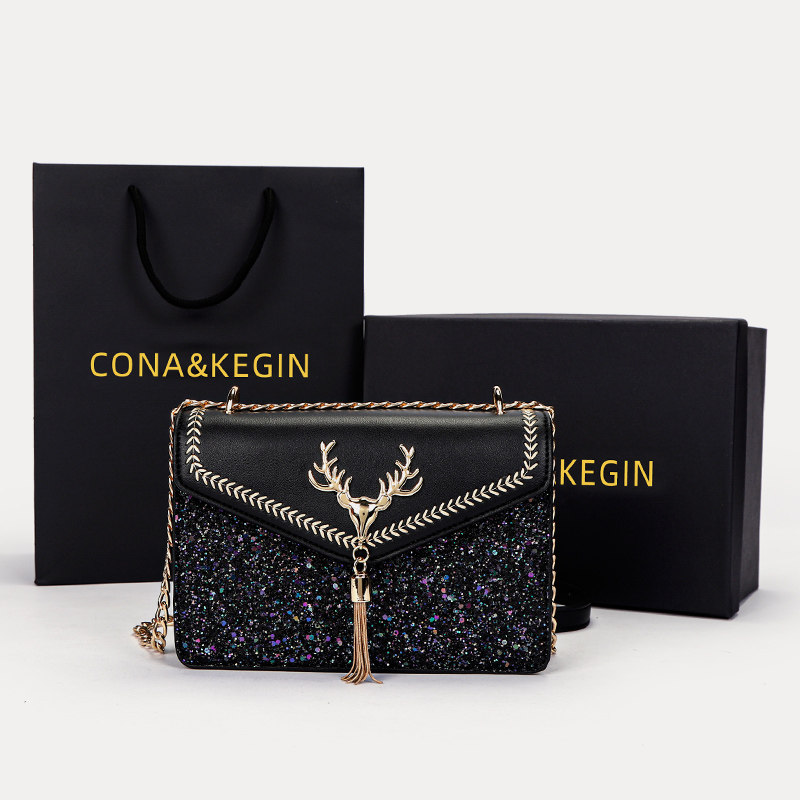 一鹿有你相伴小方包包女夏2021新款百搭小众七夕高级感链条斜挎包