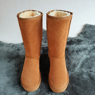 5815长筒靴子 雪地靴高筒女加厚加绒保暖平底防滑棉鞋 2025新款 冬季