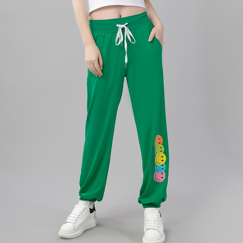 炅妍广场舞裤子女新款速干舞蹈运动裤白色健身裤春夏衣服跳舞裤长
