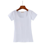 Kyung Yeon's U-neck top, black short-sleeved T-shirt, women's summer green T-shirt, blood summer sportswear base layer, fluorescent green mini shirt thumbnail 3