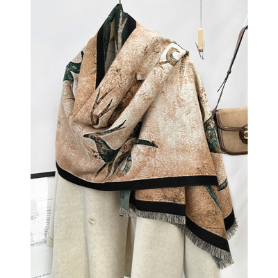 2023新款中国风仿羊绒围巾女保暖