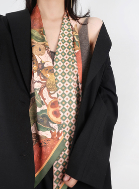 「知雾X设计师」春夏原创丝巾领巾女百搭职业装饰小长条护颈围巾