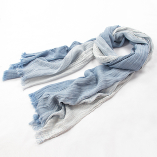 披肩薄围脖 保暖文艺范百搭肌理棉麻围巾女加长款 知雾精选 春秋季