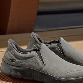 skechers斯凯奇Slip ins闪穿鞋加绒男鞋休闲鞋健步鞋反毛皮216918