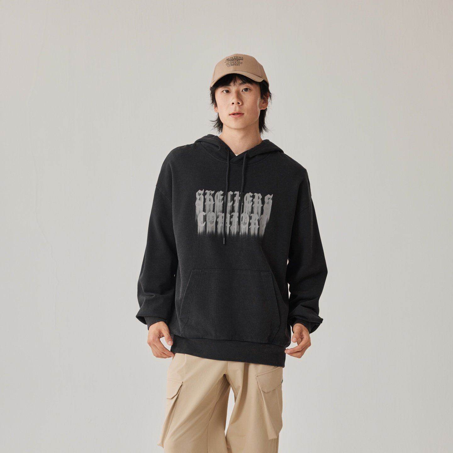 Skechers斯凯奇男女款秋冬宽松针织连帽套头卫衣L325U047