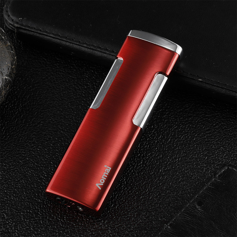 奥麦小巧充气直冲打火机个性创意防风点烟器送男