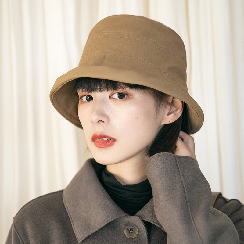 卷边日系百搭羊毛混纺短檐帽子