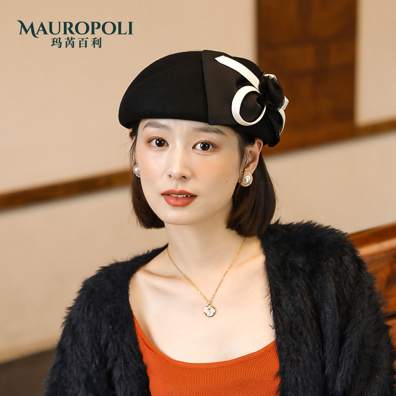 法式优雅羊毛贝雷帽女秋冬季保暖百搭画家帽子黑色复古小礼帽新款,服饰配件/皮带/帽子/围巾,帽子,淘宝优惠券,粉丝福利购,淘宝优惠卷